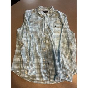 U.S. Polo Assn. Men's Large Collared Long Sleeve Shirt Plaid Button Up